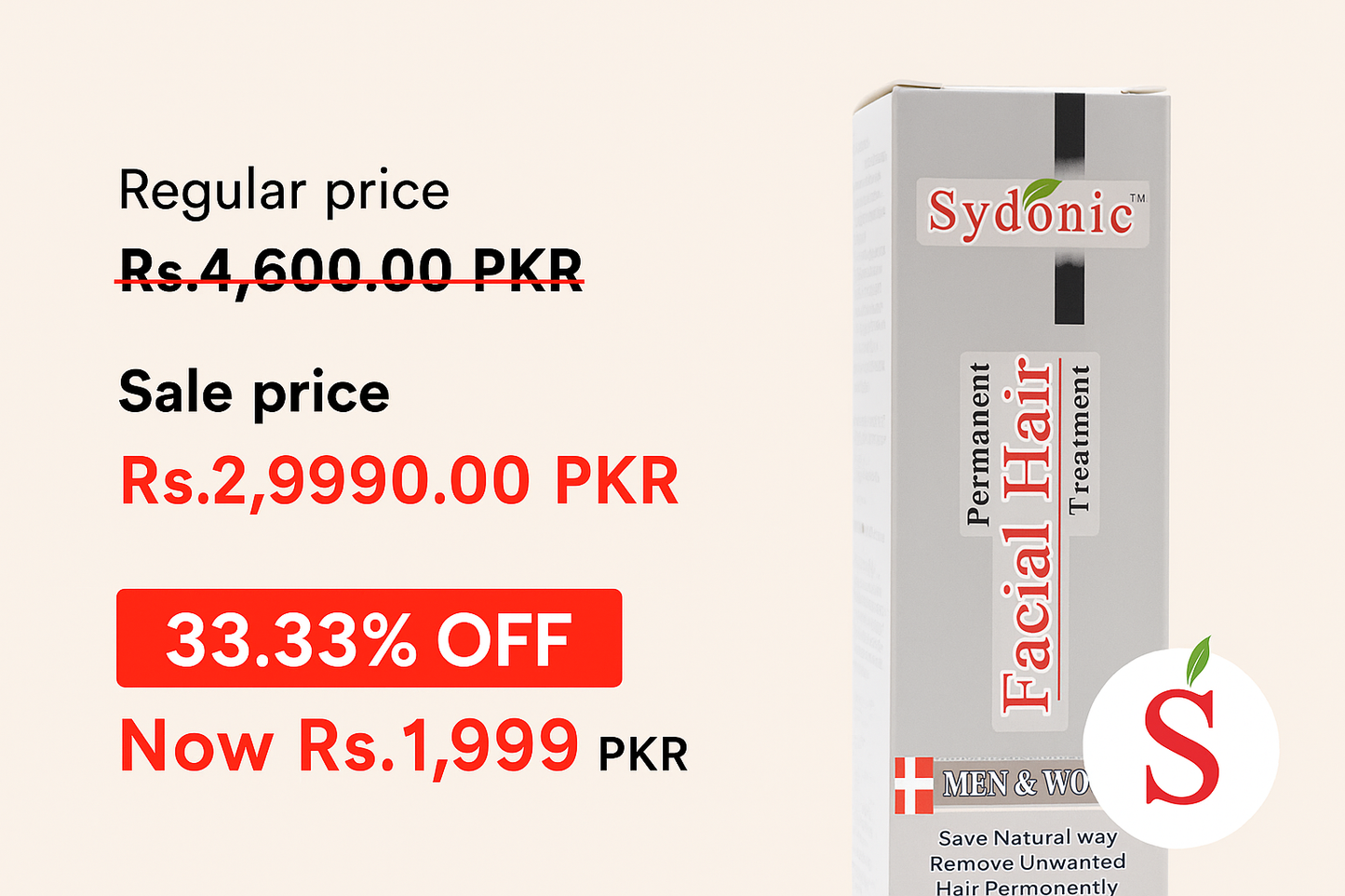 11.11 sales Offer Avail This Offer Original Sydonic Facial hair Removal Treatment